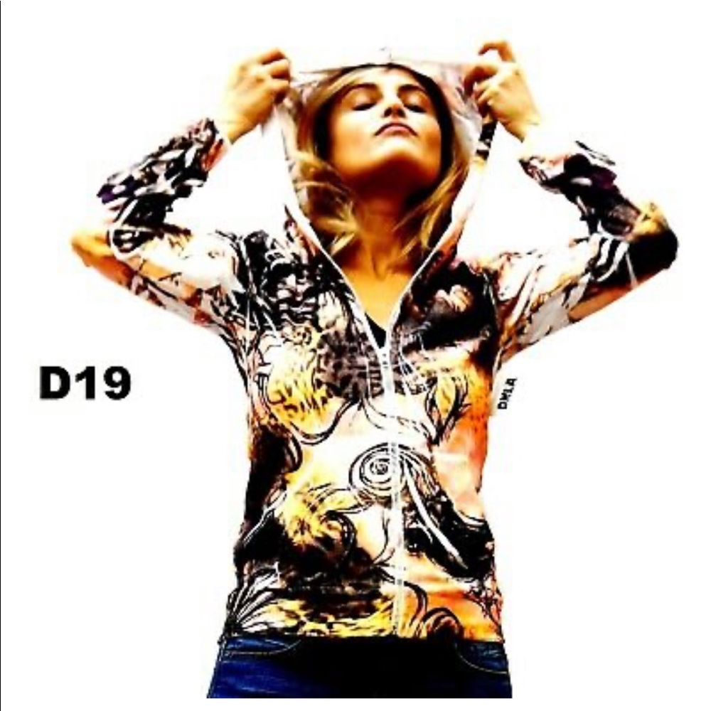 Sport Jacket Graffiti Tie-dye Pattern Zip DNLA-D19